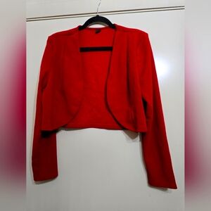 Red Cropped Dressy Blazer